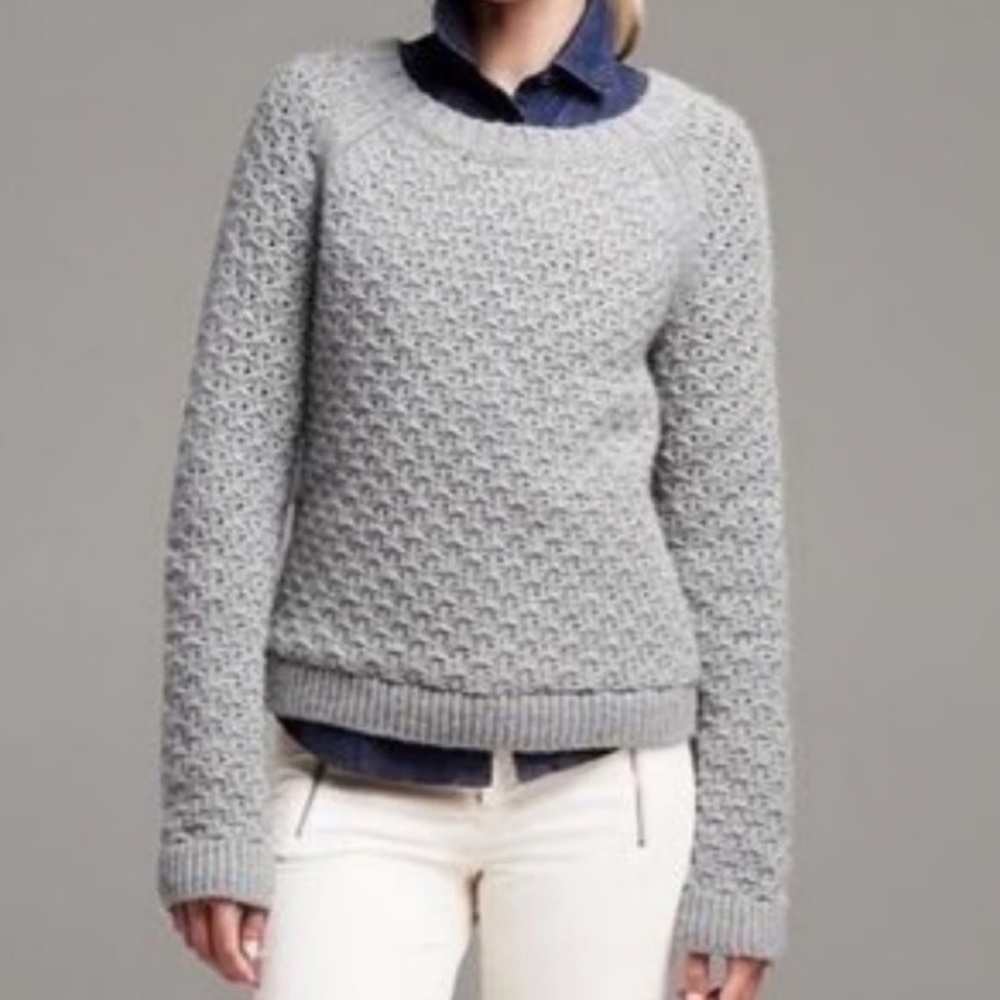 Banana Republic Star Stitch Crew Wool Sweater